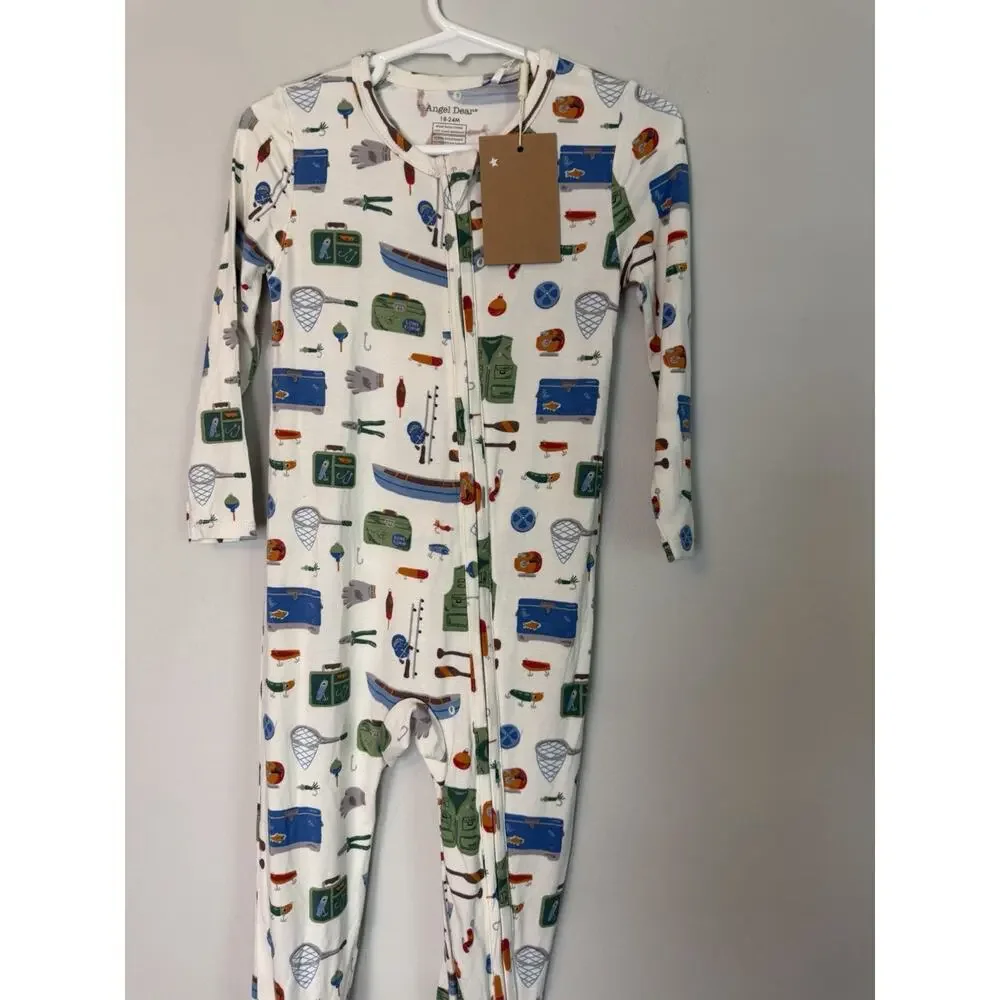 Angel Dear Bamboo Zip Footie Fishing Tools 18-24 Months NWT
